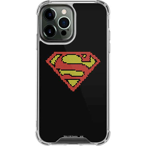 DC Comics Superman Logo Pixels iPhone 13 Pro Max Clear Case